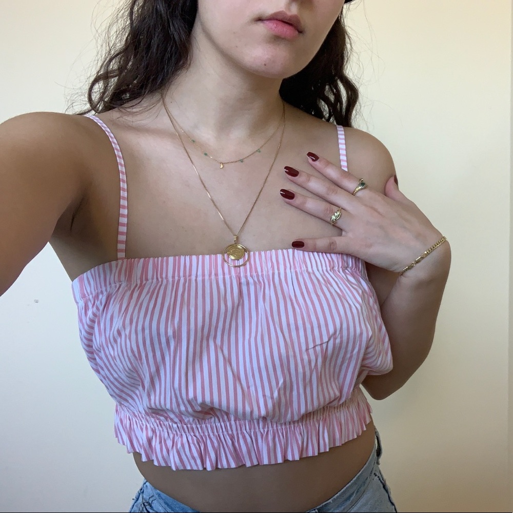 Urban Outfitters pink candy stripe top
